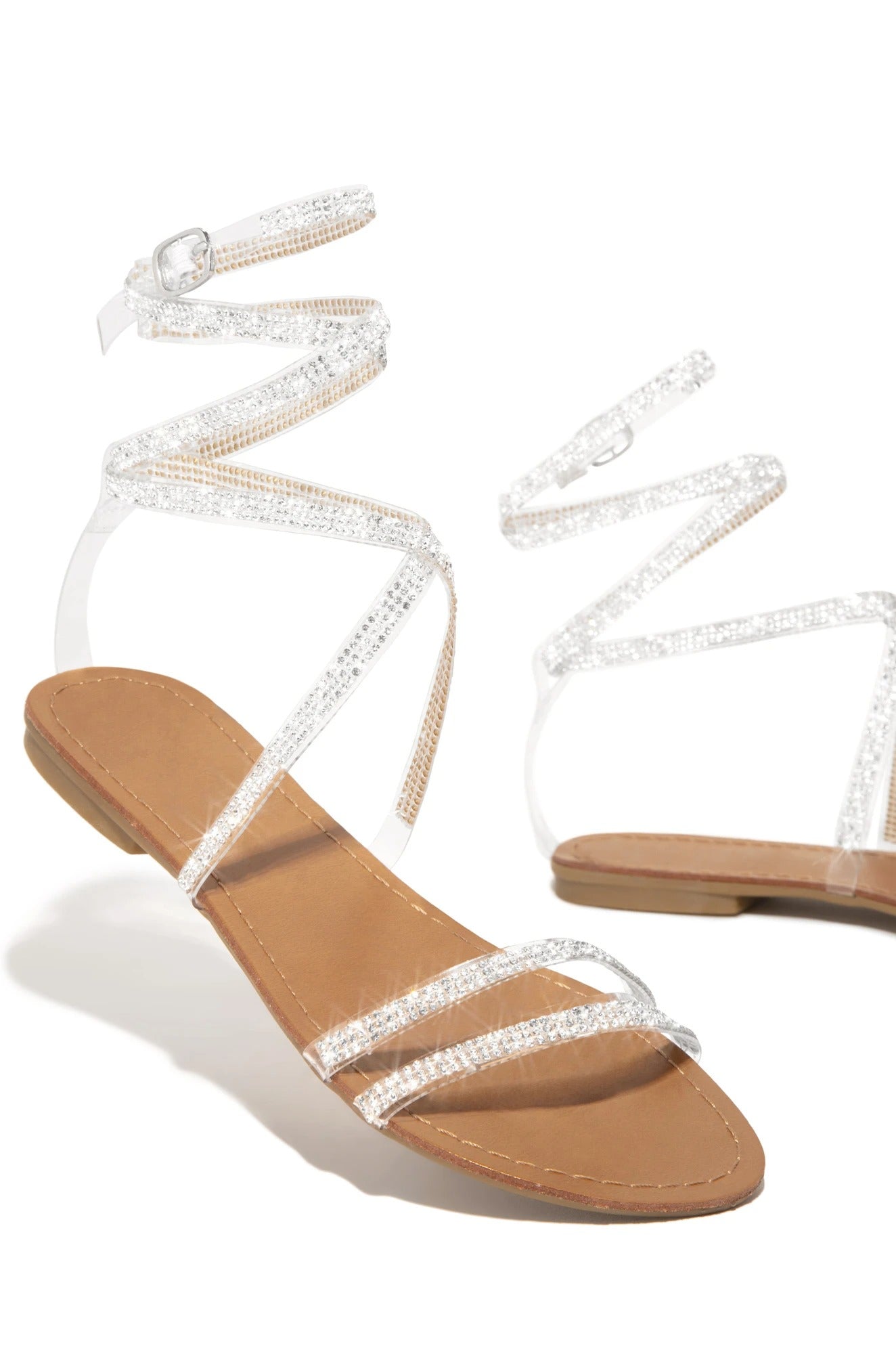 BUSY GIRL YS1005 Diamond Lace Up Sandals