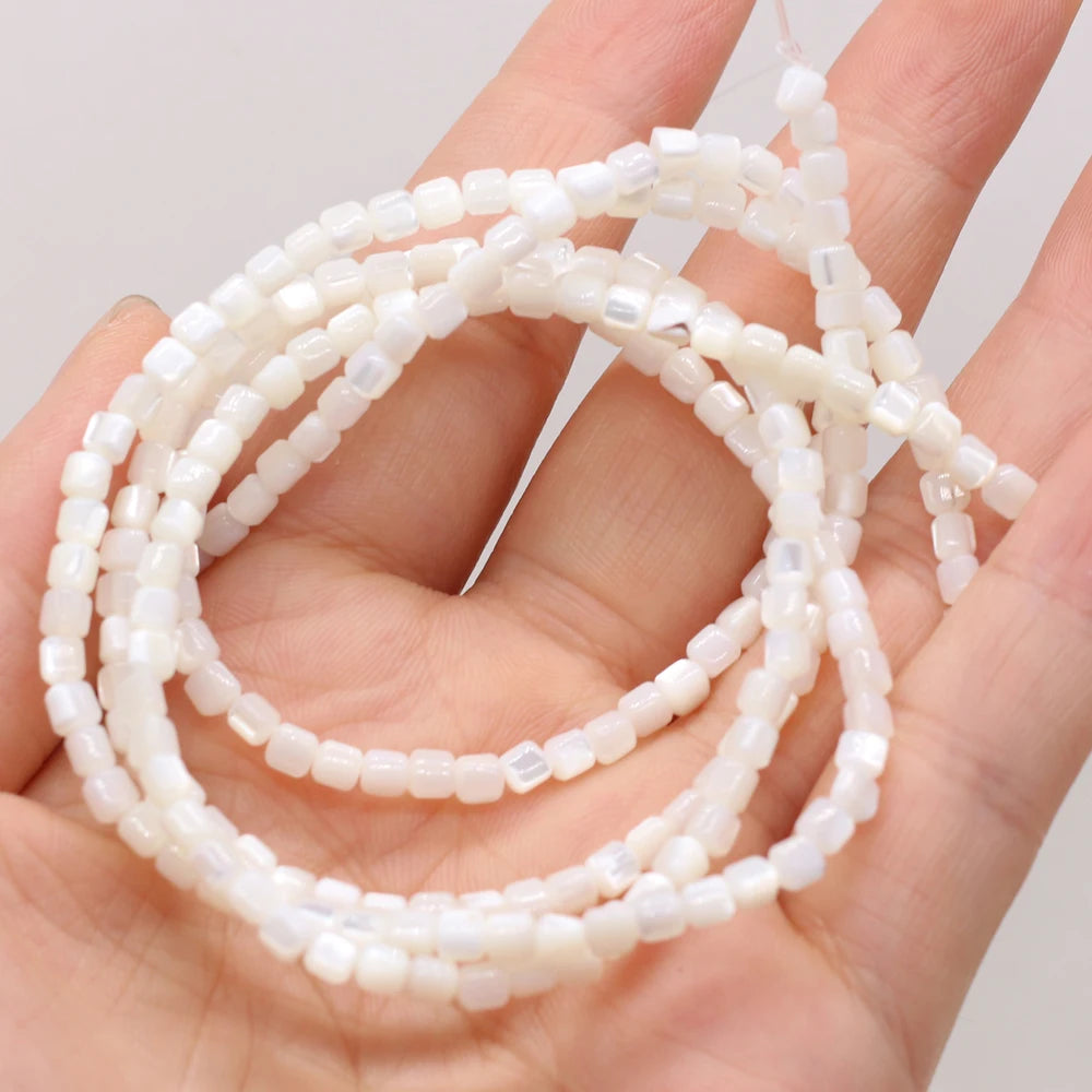 Natural White Freshwater Shell Beads Cylinder Mother of Pearl Shell Bead for Trendy Jewelry Making DIY Women Necklace Bracelets