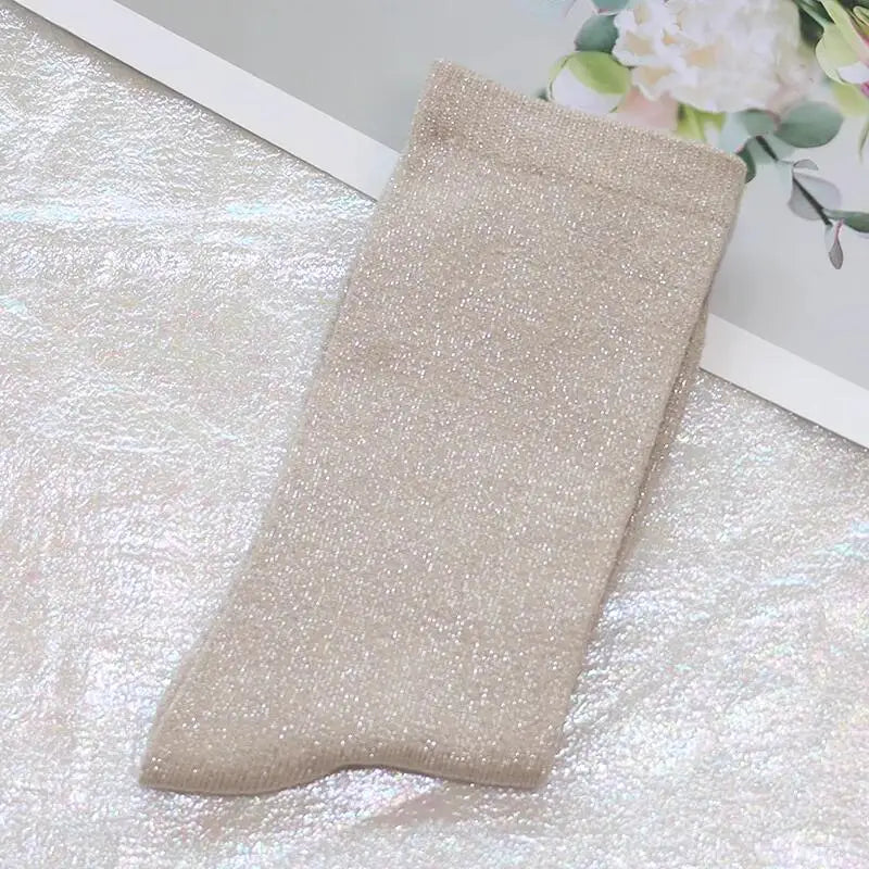 29 colors Fashion sexy shiny socks Korean style Gold silver silk socks Luxury design High quality women's socks