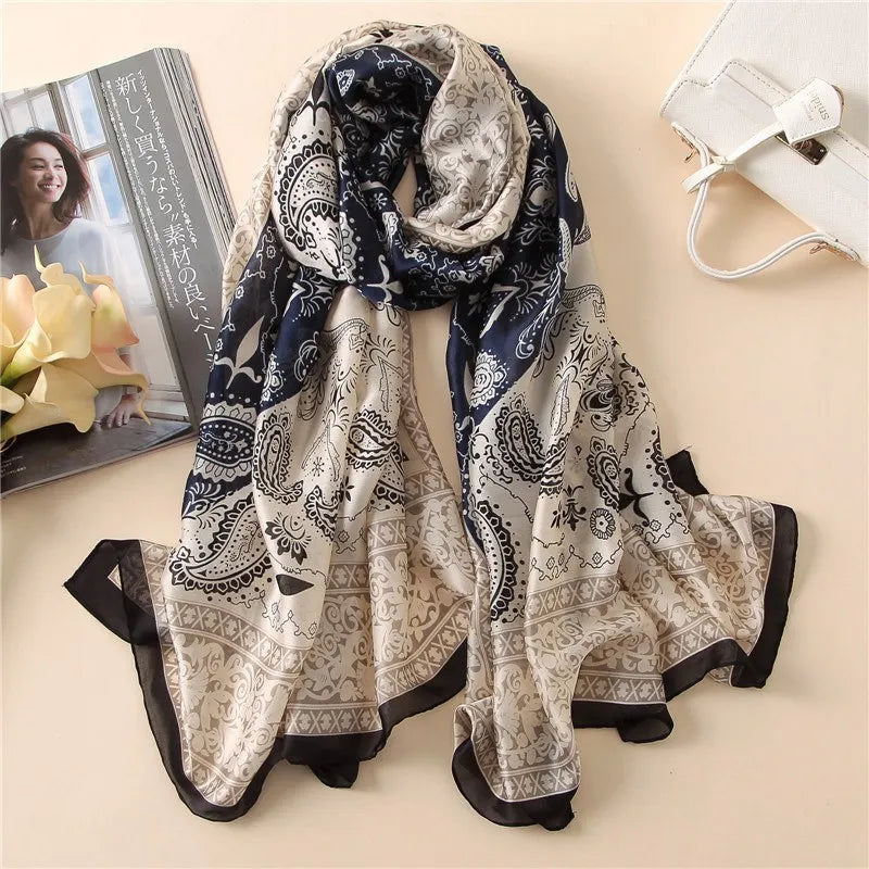 Fashion Women 100% Pure Silk Scarf
