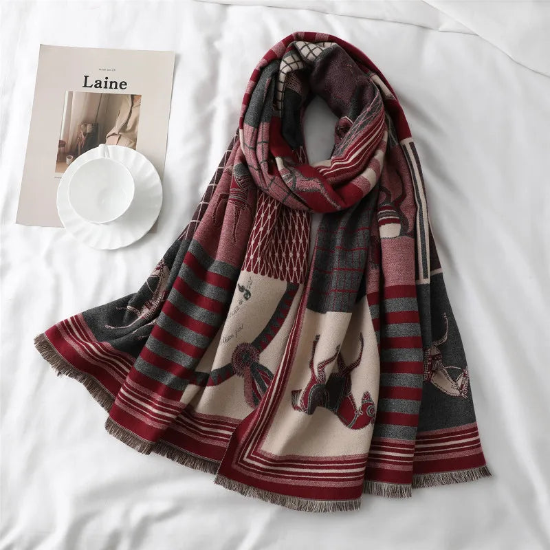 New 2022 Brand Women Scarf Horse Cashmere
