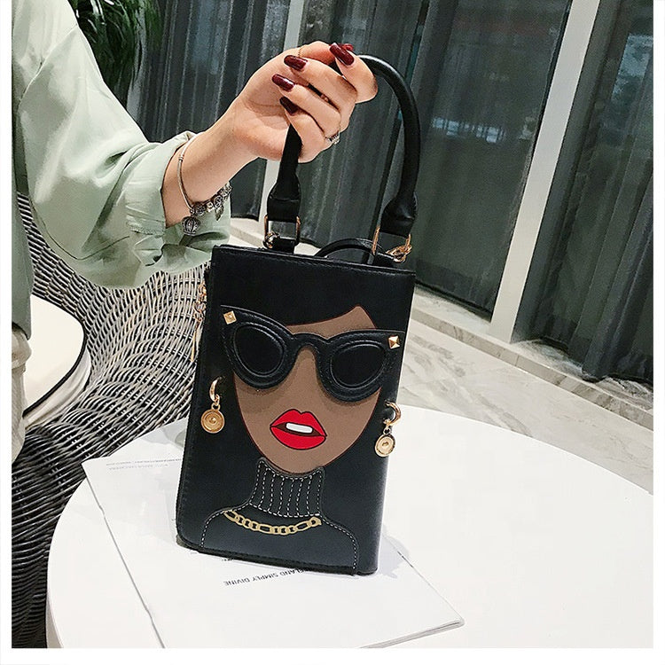 New Design Leather Face Chain Square Purses Tote Fashion Girls Crossbody