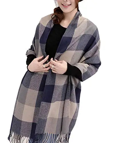 Plaid Scarf Big Grid Winter