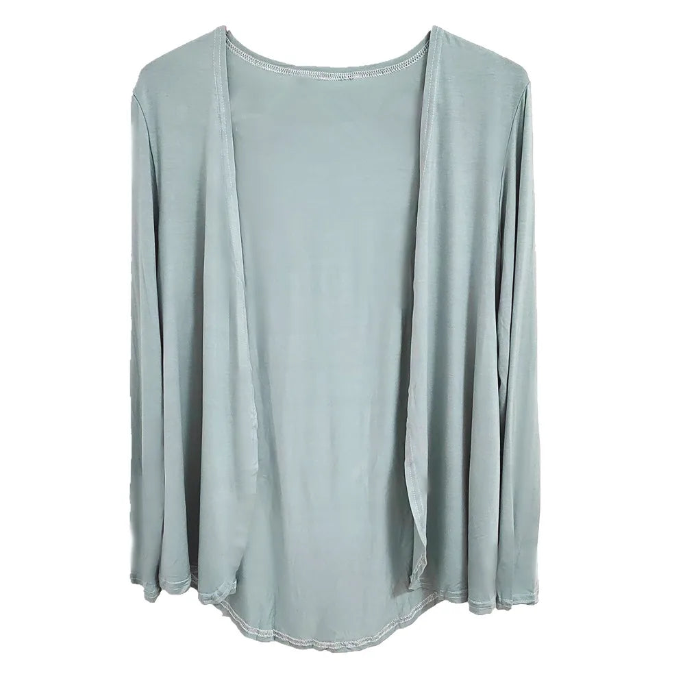 Makuluya Women Soft Sweet Solid Color Modal Female Long Sleeve Cardigan
