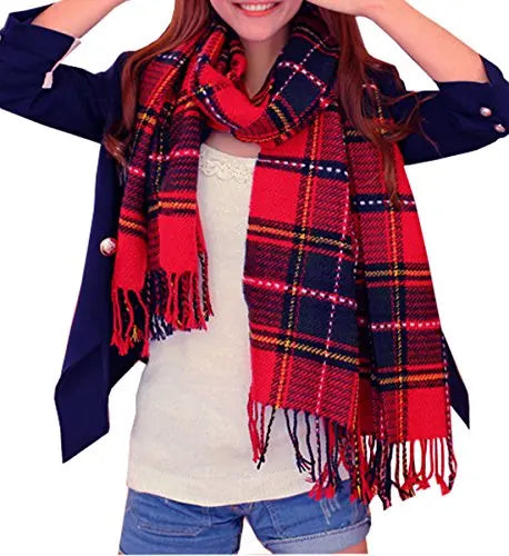 Plaid Scarf Big Grid Winter