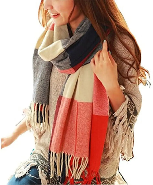 Plaid Scarf Big Grid Winter