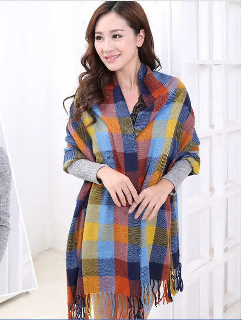 Plaid Scarf Big Grid Winter