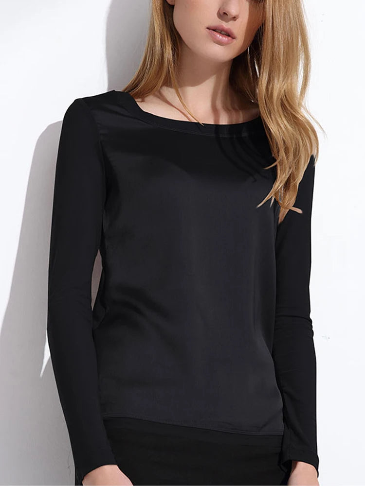 Women's Shirts Blouses 2024 Long Sleeve Formal Chiffon Blouse Women Shirts White Black 9 Color Silk Tops and Tees Satin Blouse