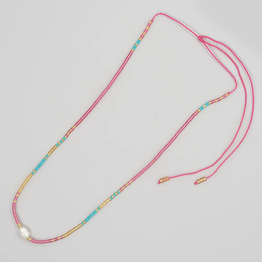 Go2boho Bohemian Colorful Luxury Gold Plated Women Fashion Jewelry Fine Choker Pearl Charm Boho Handmade Miyuki Beads Necklace