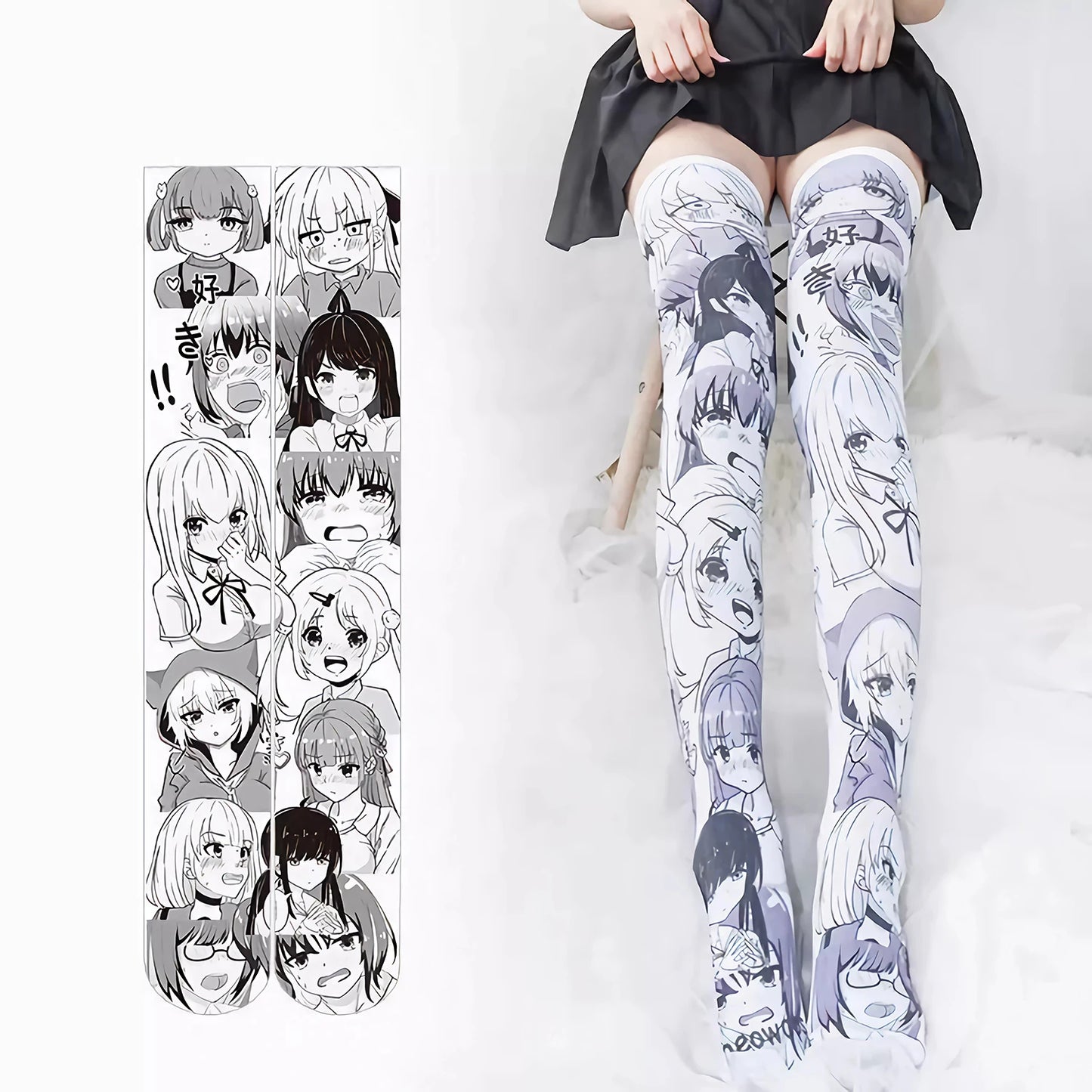 Cartoon Two-Dimensional Stockings Japanese Anime Girl Sexy Cute Cosplay Over-The-Knee Long Tube Personality Stockings Velvet