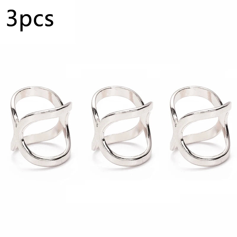 3pcs Cross Scarf Clip X Shape Metal Brooches For Women Hollow Bow Scarves Buckle Holder Shawls Jewelry Clothing Accessories