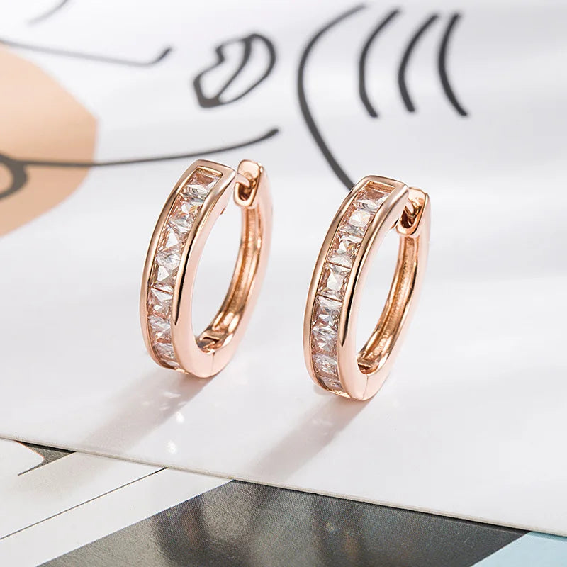 925 Sterling Silver Simple And Personalized Small Circle Earrings With Shiny Zircon Exquisite Earrings And Fashionable Jewelry