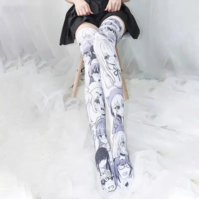 Cartoon Two-Dimensional Stockings Japanese Anime Girl Sexy Cute Cosplay Over-The-Knee Long Tube Personality Stockings Velvet