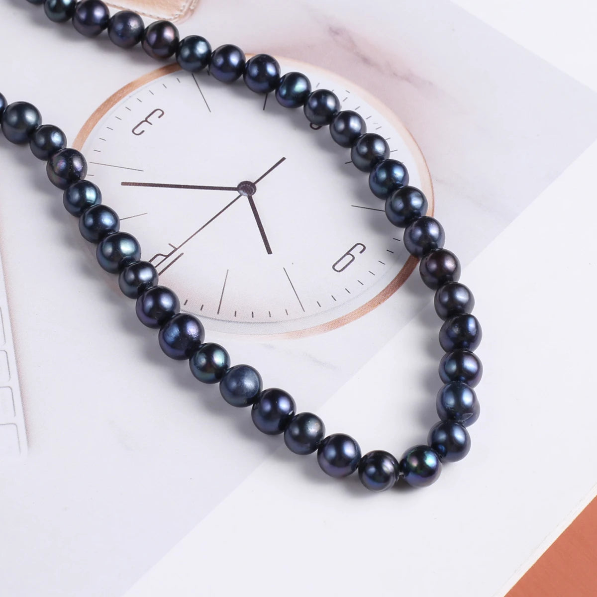 7-8mm Natural Freshwater Pearl Black Punch Loose Spacer Beads for Jewelry Making Supplies DIY Women Necklace Bracelet Accessory