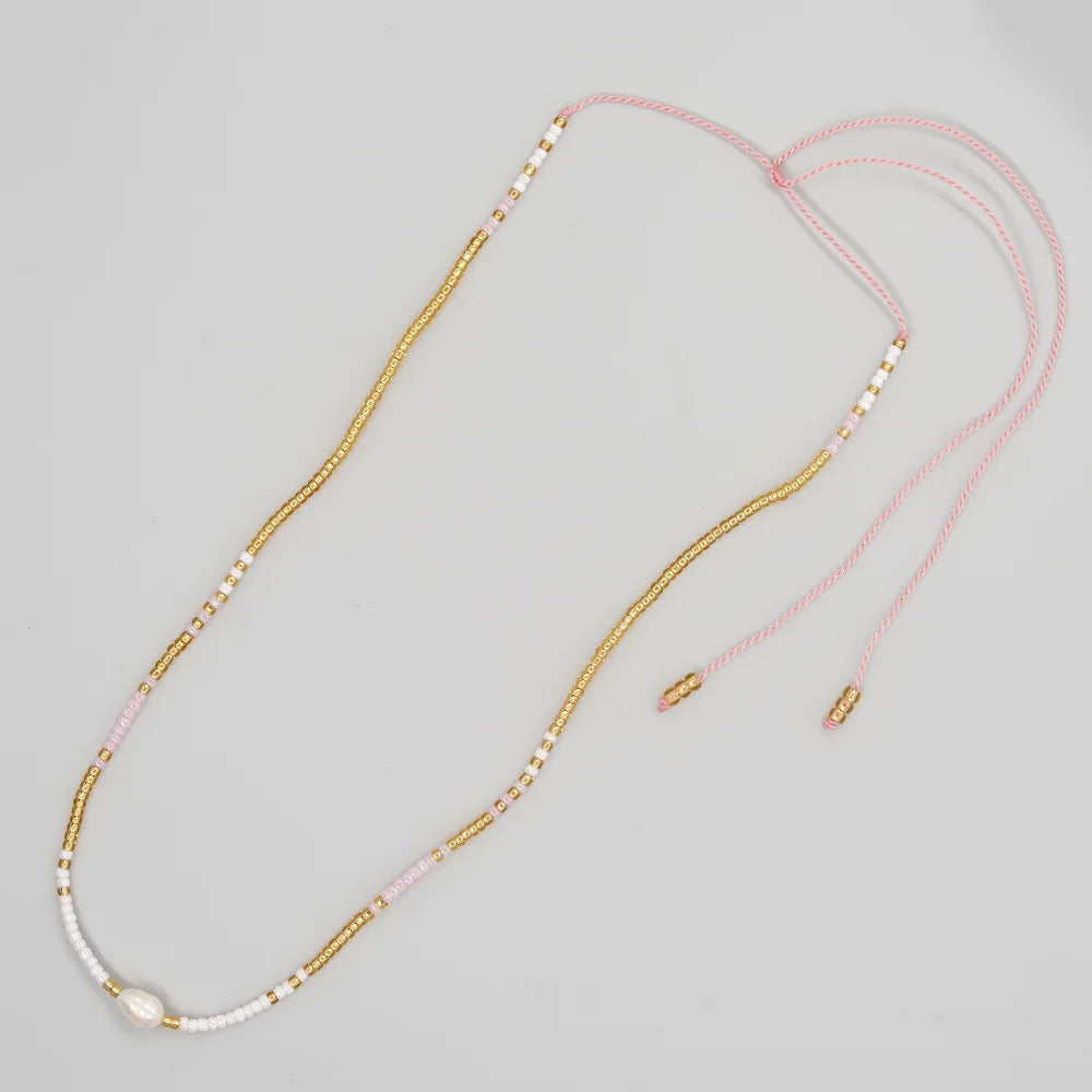 Go2boho Bohemian Colorful Luxury Gold Plated Women Fashion Jewelry Fine Choker Pearl Charm Boho Handmade Miyuki Beads Necklace