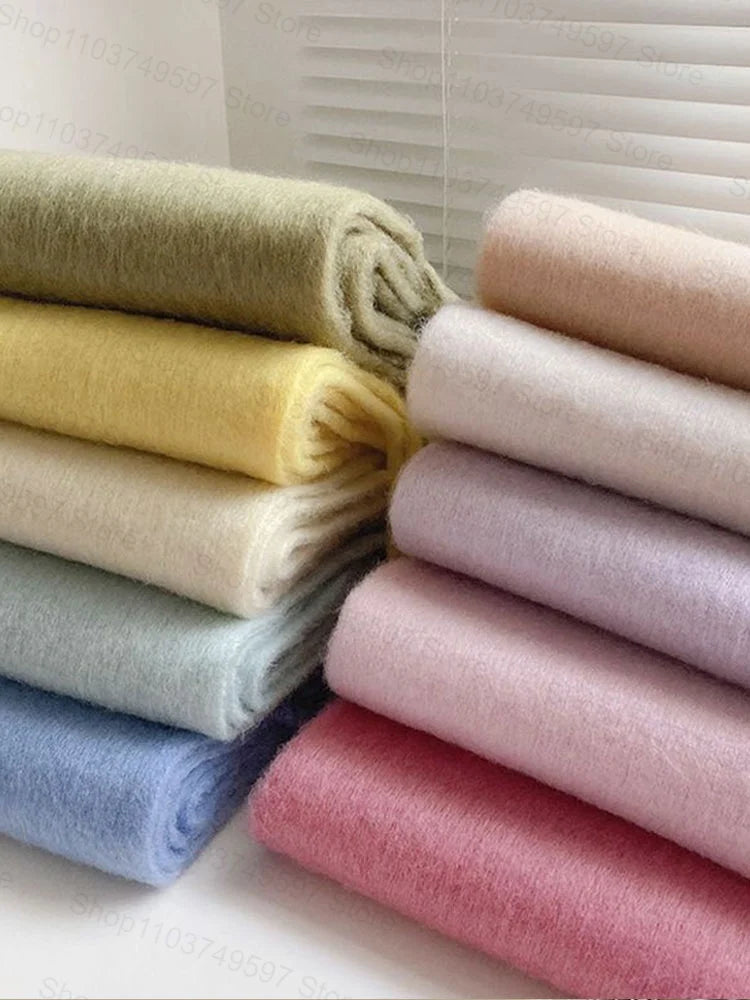 Winter Warm Thicken Scarf Luxury Cashmere Women's Scarfs Solid Color Minimalism Shawl Long Soft Fluffy Classic Tassel Shawls
