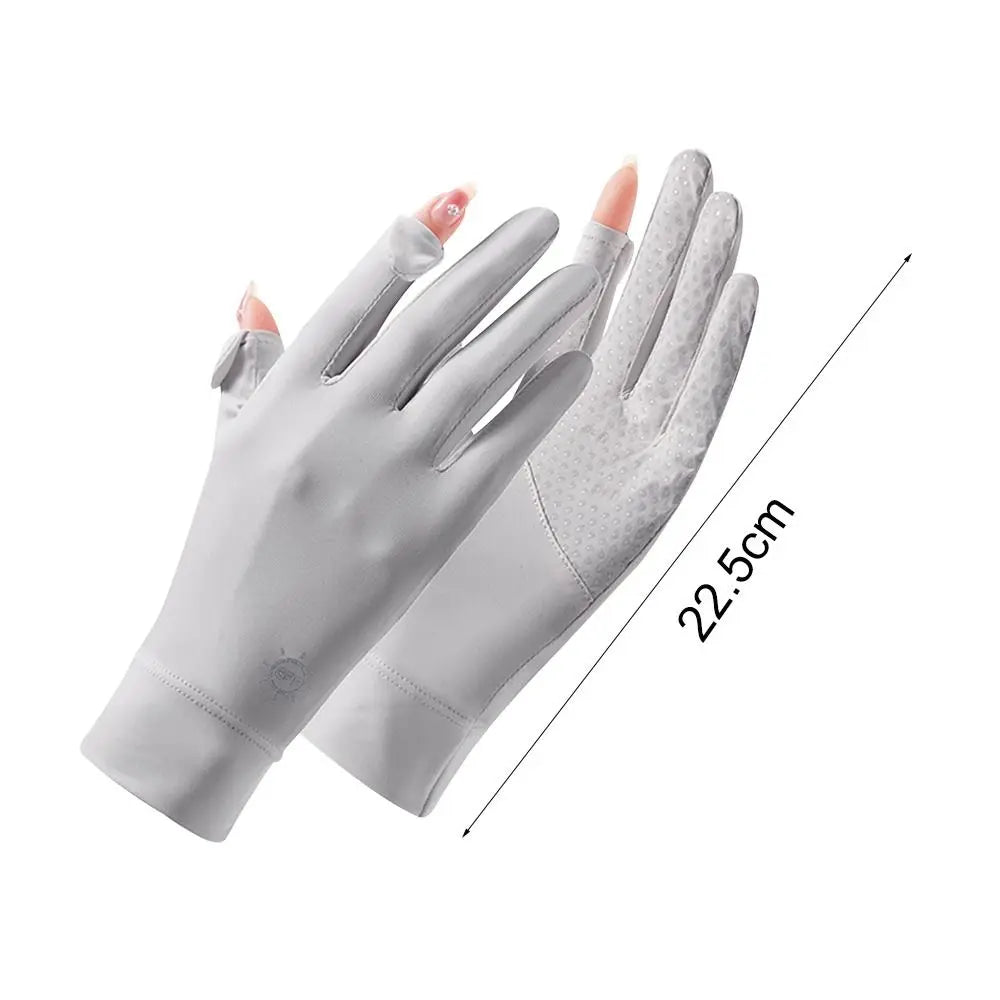 Breathable Touch Screen Anti-UV Women Gloves Mittens Sunscreen Gloves Ice Silk Gloves