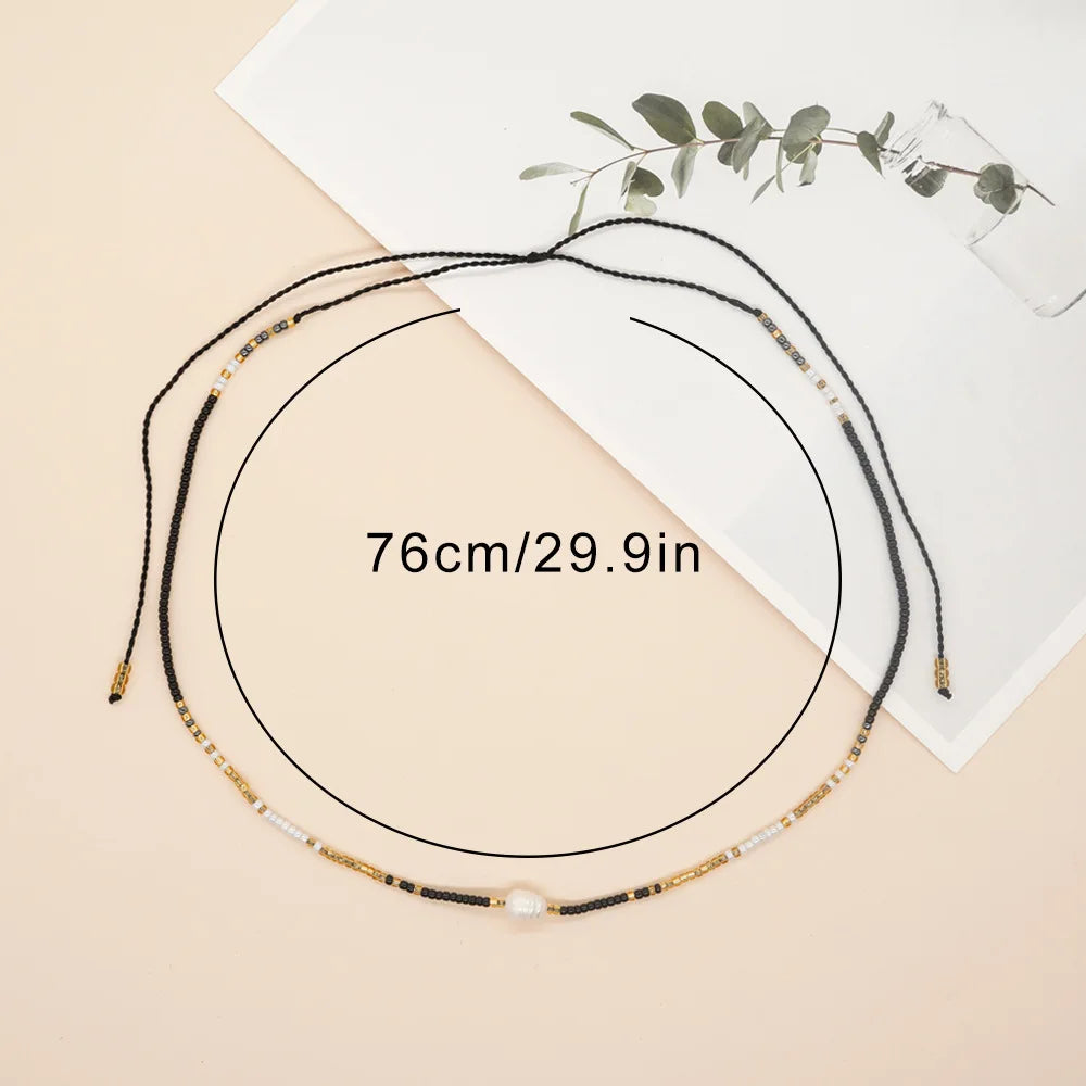 Go2boho Bohemian Colorful Luxury Gold Plated Women Fashion Jewelry Fine Choker Pearl Charm Boho Handmade Miyuki Beads Necklace