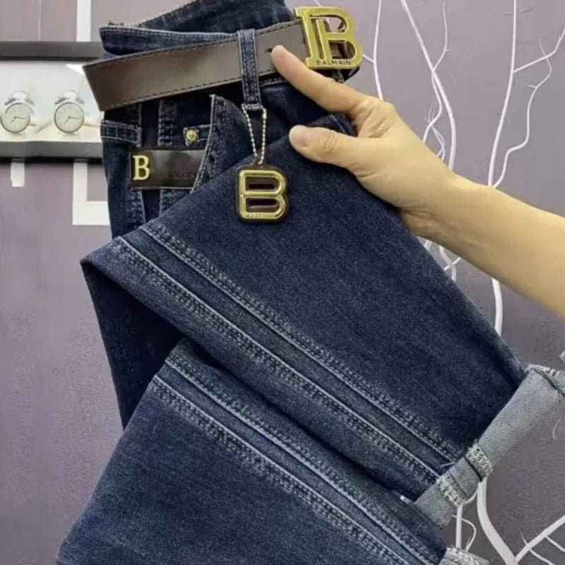 Vintage Stretchy Soft Women's Jeans Loose-fit Slimming Cropped Pants Wide Hips Thick Legs Fashionable Dad-style Harem Pants