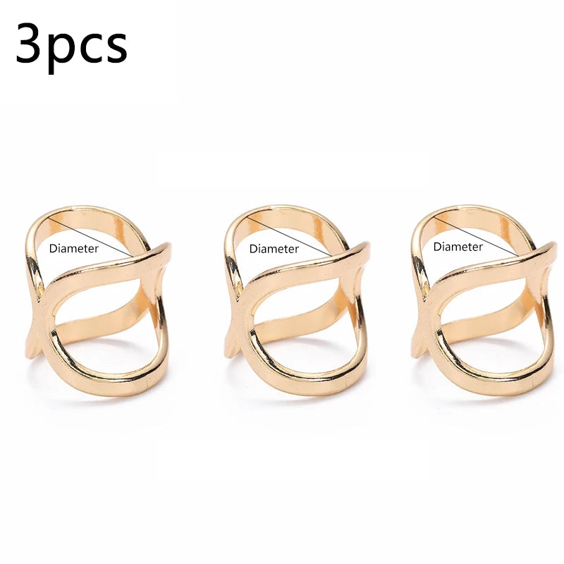 3pcs Cross Scarf Clip X Shape Metal Brooches For Women Hollow Bow Scarves Buckle Holder Shawls Jewelry Clothing Accessories