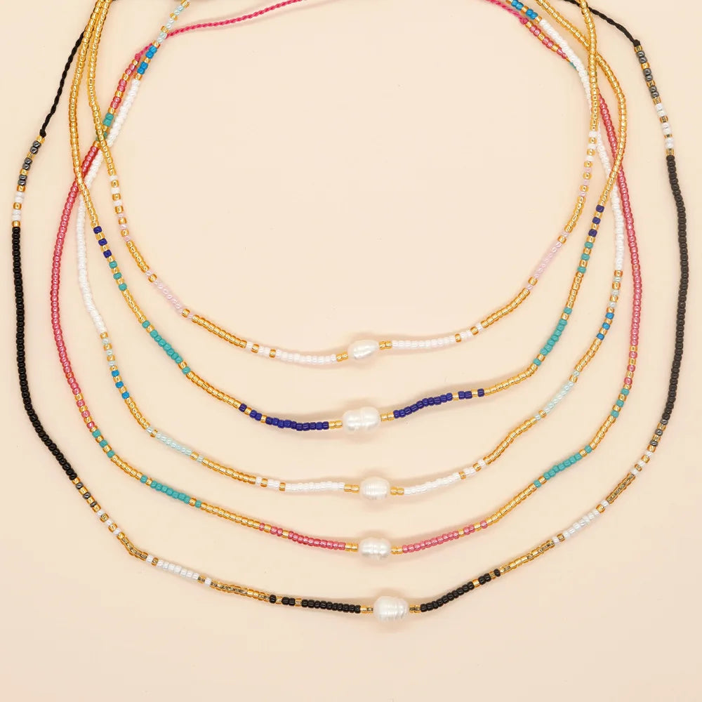 Go2boho Bohemian Colorful Luxury Gold Plated Women Fashion Jewelry Fine Choker Pearl Charm Boho Handmade Miyuki Beads Necklace