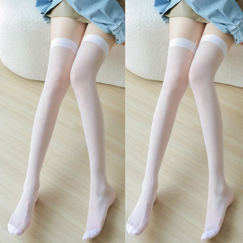 Women Sexy Fishnet Stockings Summer Ultra Thin Body Stockings Thigh High Over Knee Nylon Long Socks Hosiery Lolita Stockings