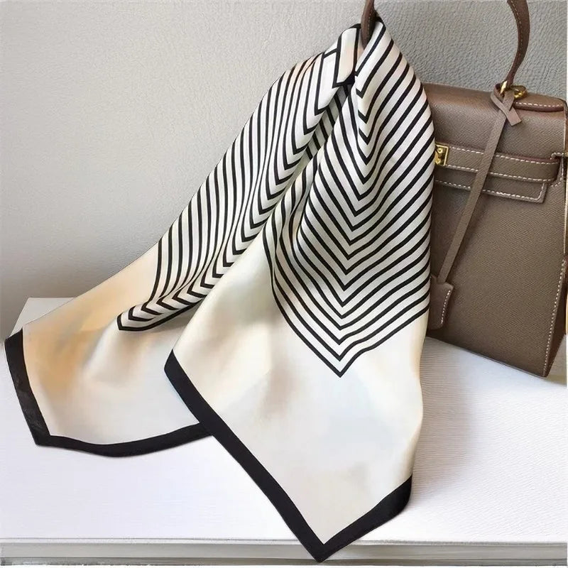 Luxury Brand Women Scarf Summer 70cm Silk Scarves Shawls Lady Sunscreen Beach Shawl Horse Print Square Scarves Muslim Headscarf