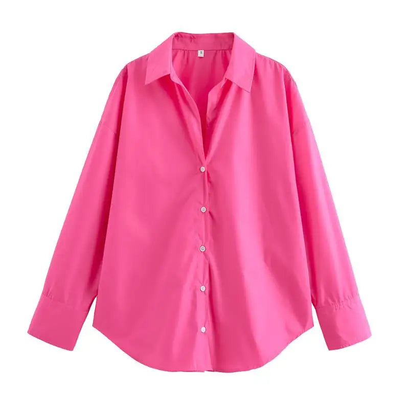 TRAF Women's Shirts Summer Tops 2024 New Chic Striped Loose Blouses Street Elegant Joker Youth Women's Shirt Tops