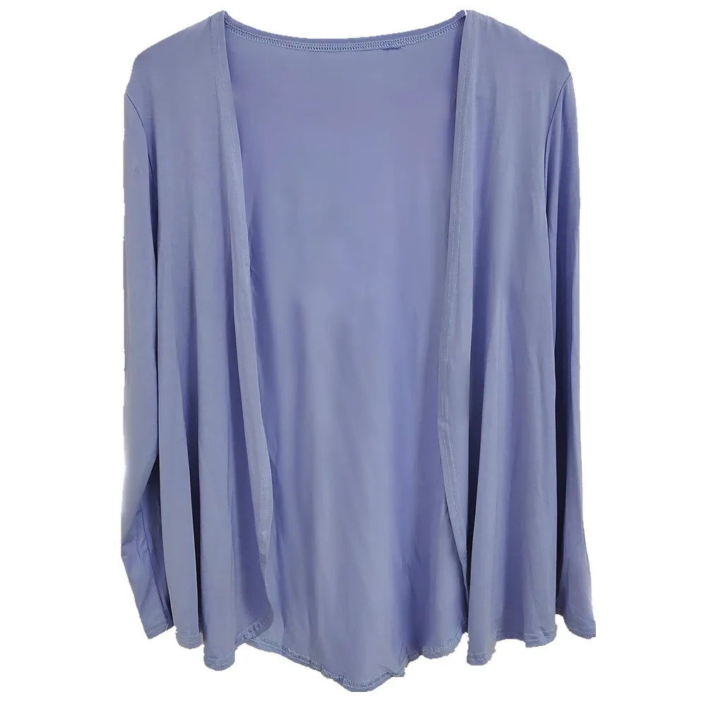 Makuluya Women Soft Sweet Solid Color Modal Female Long Sleeve Cardigan