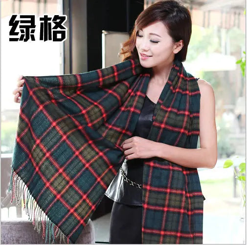 Plaid Scarf Big Grid Winter