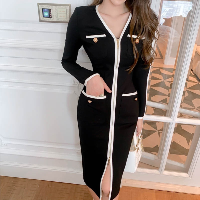 ZYHT 2023 4649 Spring Casual Elegant Knit Bodycon Dress