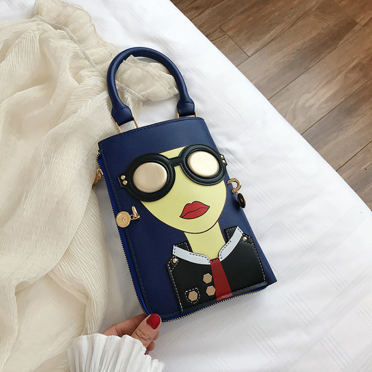 New Design Leather Face Chain Square Purses Tote Fashion Girls Crossbody