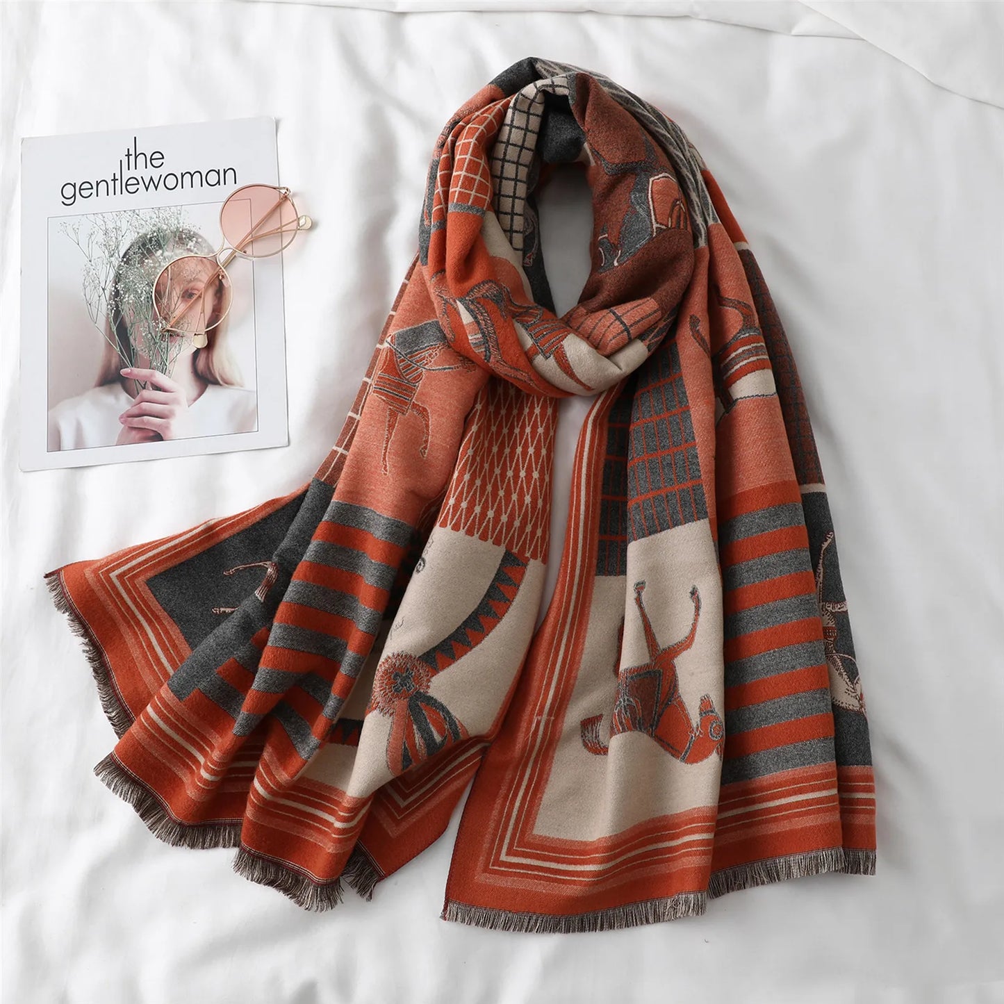 New 2022 Brand Women Scarf Horse Cashmere