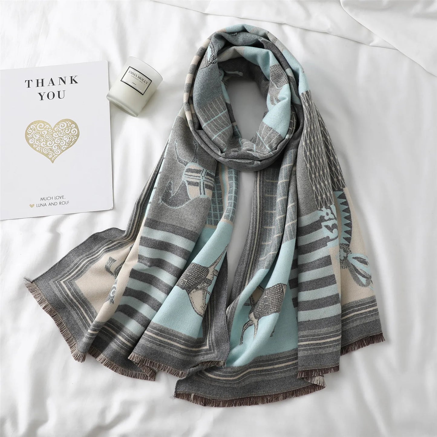 New 2022 Brand Women Scarf Horse Cashmere